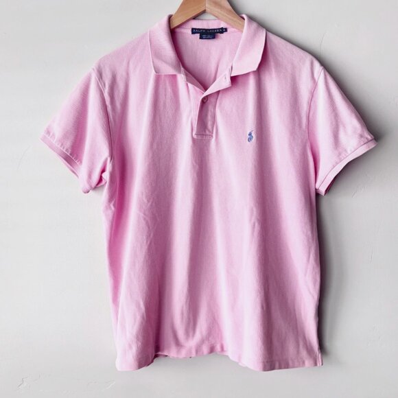 Polo Ralph Lauren Men's Pink Polo Shirt Blue Label Pony Logo Preppy Old Money XL - Picture 1 of 5
